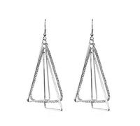 L'orecchino di Goccia dell'orecchio penetrante del Triangolo della Piramide 3D per Le Donne ciondola Il Regalo dei Gioielli Color Argento Nuovo Rilascio