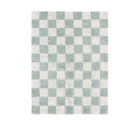 Lorena Canals Tappeto a quadretti verde salvia e beige, 120 x 160 cm