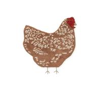 Lorena Canals Tappeto lavabile a forma di pollo, 90 x 90 cm, per camera da letto, fatto a mano, colore: marrone