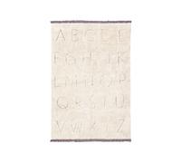 Lorena Canals - Tappeto lavabile per bambini. Rugcyled ABC in colore naturale - Fatto a mano in forma rettangolare e realizzato in cotone naturale e coloranti non tossici - Dimensioni:140x200cm