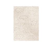 Lorena Canals - Tappeto lavabile per bambini. Rugcyled Clouds in colore naturale - Fatto a mano in forma rettangolare e realizzato in cotone naturale e coloranti non tossici - Dimensioni:90x130cm