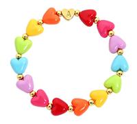 Lorenleya Braccialetti con ciondolo a forma di cuore con iniziali da donna, grazioso braccialetto con ciondoli a forma di lettera dalla A alla Z, regalo di compleanno personalizzato colorato, One Size