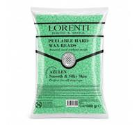 Lorenti Perline di cera dura professionale, 1000 g, per depilazione indolore di tutto il corpo e del viso, vegane, 100% naturale, senza dolore, per donne e uomini, perline azulen
