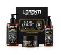 LORENTI TOKYO & SEOUL Argan Barber Set per la cura della barba e lo styling - Kit per la cura della barba con olio per barba, shampoo per barba e balsamo per barba, idea regalo per uomini - Beard Care