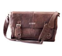 Lorenz BORSA A TRACOLLA IN PELLE DA UOMO DONNA BORSA UNISEX IN PELLE, Marrone