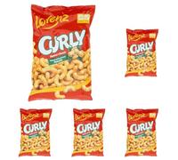 Lorenz, Curly Classic, Snack di Mais con Pasta di Arachidi, Cornetti al Gusto di Arachidi, Croccanti all'Esterno, Snack Salato non Fritto e Vegano, 1 Confezione da 600gr