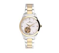 Lorenz - Orologio Classico da donna automatico - Modello Diva Automatic 030262BB - Orologio con diamanti nel quadrante e bilanciere a vista- Cinturino in acciaio bicolore
