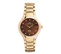 Lorenz Diva Pearl 030281FF - Orologio Classico da donna al quarzo - Orologio in Acciaio laminato oro con Quadrante in madreperla e diamanti - Cofanetto in legno con logo Diva