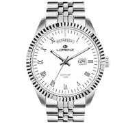 LORENZ GINEVRA 030119AA 40 mm Orologio Uomo Day Date Bianco Acciaio Jubilée Quar