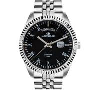 LORENZ GINEVRA 030119CC 40 mm Orologio Uomo Day Date Nero Acciaio Jubilée Quarzo