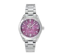 Lorenz - Ginevra Gemstone Lady 030265AM - Orologio Automatico Donna In Acciaio Inossidabile - Orologio con quadrante in vera pietra naturale ametista - Sub 100 metri