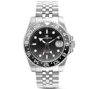 LORENZ GMT - Special Edition 030257EE Orologio Uomo Automatico Sfumato Nero Grig