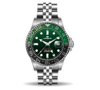 Lorenz Gmt Two Tone 030257CC Special Edition - Orologio Uomo con Cinturino in Acciaio Inossidabile - Orologio Automatico Sub 200m