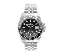 Lorenz Gmt Two Tone 030257EE Special Edition - Orologio da Uomo Automatico GMT - Orologio con Cinturino in Acciaio Inossidabile - Subacqueo professionale fino a 200 metri