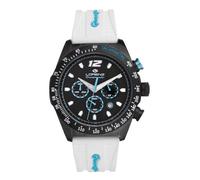 Lorenz Granpremio 030279BB - Cronografo Sportivo da Uomo al quarzo - Orologio con Cinturino in Gomma bianco - Sub 100 metri - Cofanetto speciale a forma di casco