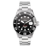 Lorenz Hydro-Sub 090011AA Orologio da uomo automatico svizzero con cinturino in acciaio inossidabile e 500 metri subacqueo professionale, cofanetto con cinturino in gomma omaggio