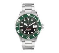 Lorenz Hydro-Sub 090011DD Orologio da uomo automatico svizzero con cinturino in acciaio inossidabile e 500 metri subacqueo professionale, cofanetto con cinturino in gomma omaggio