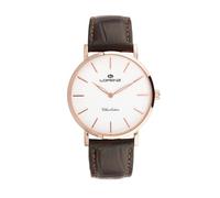 Lorenz - Orologio Classico Ultrapiatto da Uomo - Orologio al quarzo Modello Charleston Extrapiatto 030250FF - Orologio con Cinturino in Pelle marrone