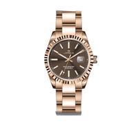 Lorenz Ginevra 28187FF - Orologio elegante da uomo - Orologio al quarzo con cassa e cinturino in acciaio laminato oro rosa