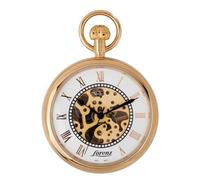 Lorenz Squelette 030277BB - Orologio da taschino meccanico a carica manuale - Quadrante con numeri arabi e movimento a vista - Inclusa nella confezione stand per appoggio e catena in acciaio