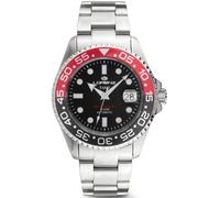 LORENZ TAKO 030254PP Orologio Uomo Nero Automatico Acciaio Ghiera Ceramina Rossa