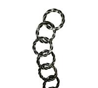 Lorenzferart 3680-5 Ferro battuto-3680-5-Catena per delimitare lampadari Segnalazione-Catena per Lampada, Nero Sfumato Argento, 1 m
