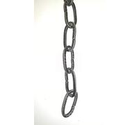 Lorenzferart 3682-5 Ferro battuto-3682-5-Catena per delimitare lampadari Segnalazione-Catena per Lampada, Nero Sfumato Argento, Pezzo da 1 metro