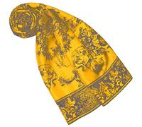 Lorenzo Cana Designer foulard 100% seta foulard da donna multicolore stampato 90 x 90 cm Giallo barocco. 90 x 90 cm