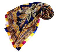 Lorenzo Cana, lussuoso foulard da donna in seta al 100% con lavorazione a stampa,100 cm x 100 cm, colori armoniosi