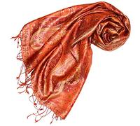 Lorenzo Cana Luxury Pashmina Sciarpa da donna in tessuto jacquard 100% seta 70 x 190 cm modello Paisley sciarpa seta pashmina colori armoniosi