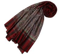 Lorenzo Cana Pashmina 78363 - Sciarpa da donna in cashmere, 100% cashmere, 70 cm x 200 cm, motivo cachemire jacquard, colore rosso, Colore: rosso
