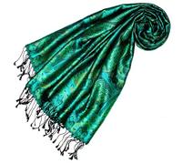Lorenzo Cana Pashmina 78658 - Sciarpa da donna in tessuto jacquard, 100% seta, motivo cachemire, in seta