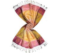 Lorenzo Cana Pashmina 78659 - Sciarpa da donna in tessuto jacquard 100% seta, motivo cachemire, in seta