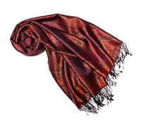 Lorenzo Cana Pashmina Sciarpa Foulard tessuto jacquard 100% seta motivo Paisley sciarpa di seta foulard di seta pashmina di seta multicolore 70 x 190 cm, 70 x 190 cm