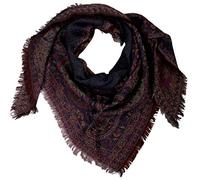 Lorenzo Cana Sciarpa da donna in lana jacquard tessuto 100% lana di agnello merino, motivo cachemire, sciarpa in fibra naturale 78587, multicolore, 100 x 170 x 100 cm