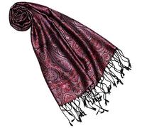 Lorenzo Cana - Sciarpa da donna in seta al 100%, con elegante motivo cachemire multicolore, rosso scuro, Taglia unica