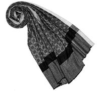 Lorenzo Cana Sciarpa da donna Pashmina 100% cashmere, in fibra naturale, 78203777 A quadretti, nero/bianco. 70 x 200 cm