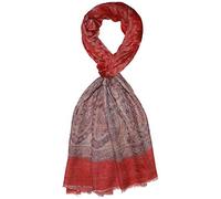 Lorenzo Cana - Sciarpa da uomo 100% cashmere, in cashmere Motivo cachemire rosso e beige. Taglia unica