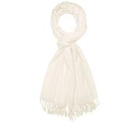Lorenzo Cana - Sciarpa da Uomo, 50% Cashmere e 50% Lana di Agnello Merino, Bianco Crema, Taglia Unica