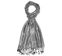 Lorenzo Cana - Sciarpa da uomo di lusso, in tessuto jacquard, 100% seta, motivo Paisley, in seta, multicolore, 70 x 190 cm, grigio/nero, 70 x 190 cm