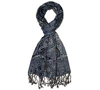 Lorenzo Cana - Sciarpa da uomo in morbida lana di lana merino, motivo cachemire, multicolore, 35 cm x 160 cm Azzurro-blu navy Taglia unica