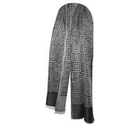 Lorenzo Cana - Sciarpa da uomo in seta - cashmere - sciarpa 50% cashmere 50% seta jacquard tessuto grigio nero 35 cm x 160 cm sciarpa motivo a quadri sciarpa di seta 7872711
