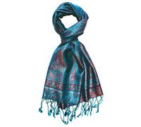 Lorenzo Cana Sciarpa di seta da uomo, 100% seta, elegante motivo Paisley tono su tono, Marrone ruggine-multicolore, 35 x 160 cm