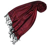 LORENZO CANA Sciarpa Italiana Pashmina Scialle 71'' x 28'' Paisley Rosso Scuro Viola 7815888