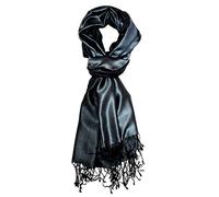 Lorenzo Cana Sciarpa reversibile, 70% seta, 30% viscosa, 70 x 190 cm, bicolore, reversibile, double face, da uomo, nero/grigio, 70 x 190 cm