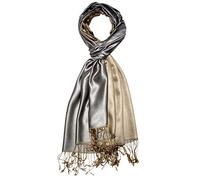 Lorenzo Cana Sciarpa reversibile 70% seta 30% viscosa spago 70 x 190 cm bicolore, sciarpa da uomo beige-grigio argento. Taglia unica