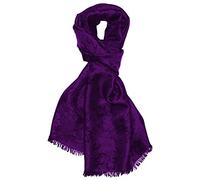 Lorenzo Cana Sciarpa tessuta in tessuto damascato motivo cachemire floreale in viscosa con seta 55 cm x 190 cm, viola., 55 cm x 190 cm