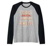 Lorenzo Idea Regalo Personalizzata Nome Divertente Maglia con Maniche Raglan