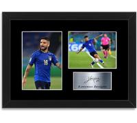 Lorenzo Insigne - Poster con autografo stampato con autografo, in formato A4, con cornice