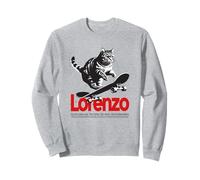 LORENZO - Nome ragazzo simpatico con gatto e skateboard Felpa
